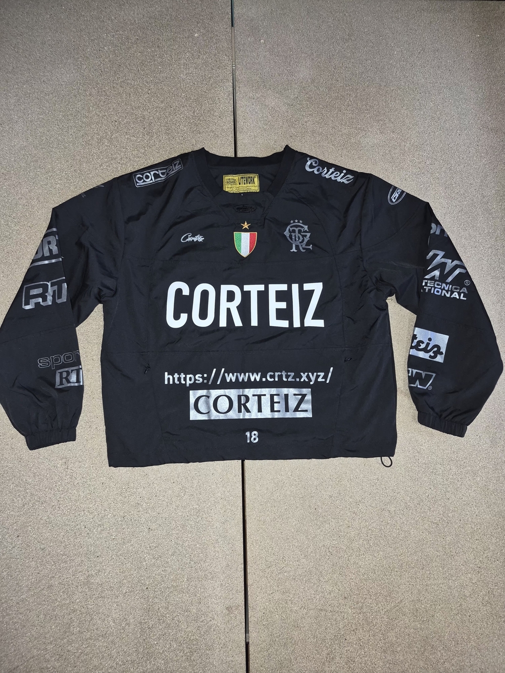 Corteiz Black Cropped Pullover Windbreaker Pre- Owned Excellent Condition